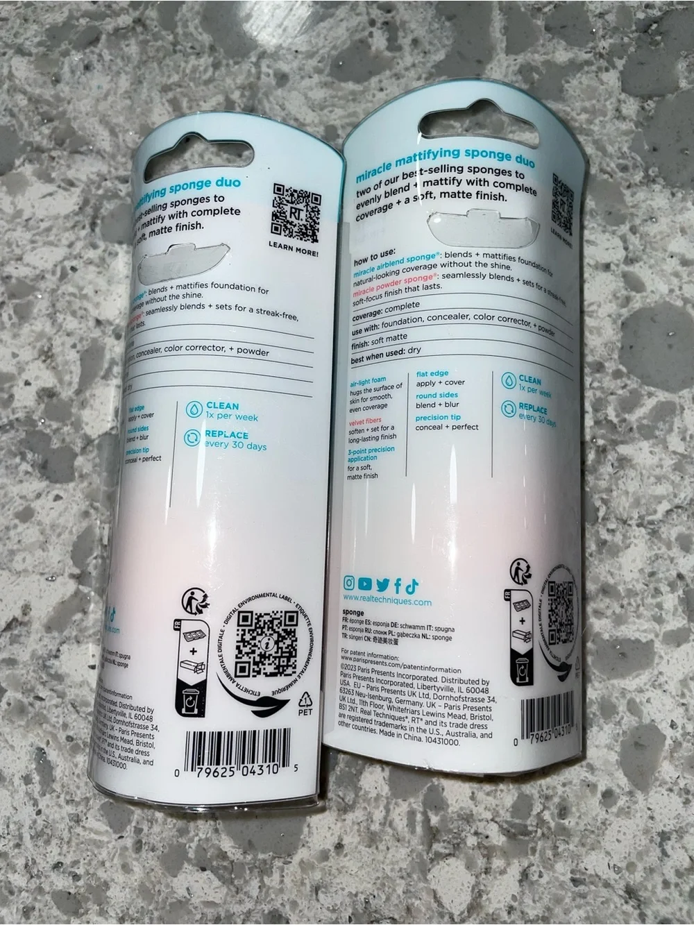 Real Techniques Kids Bath Miracle Mattifying Sponges - Teal & Peach Duo Pack x2